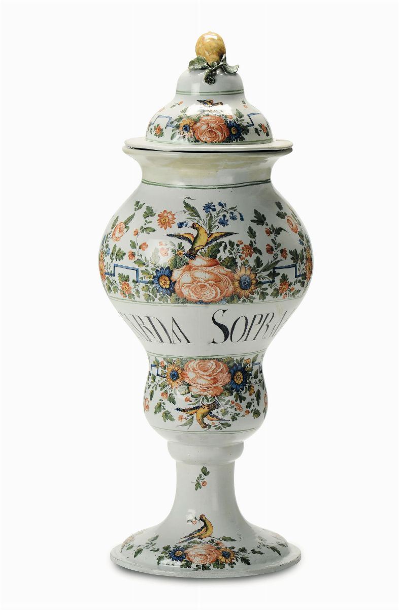 Grande vaso Nove, Bottega Antonibon , seconda metà del XVIII secolo  - Asta Maioliche e Porcellane - Cambi Casa d'Aste