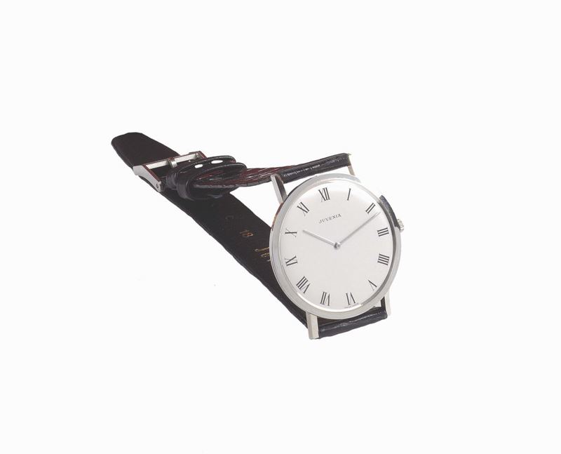 JUVENIA, case No.1037977, Ref. 8617, 18K white gold wristwatch with a steel Juvenia buckle. Accompanied by the original box and Guarantee. Made in the 1960's  - Auction Watches and Pocket Watches - Cambi Casa d'Aste