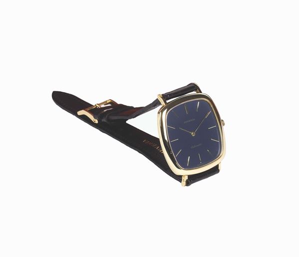 JUVENIA, case No. 1207742, Ref. 8786, 18K yellow gold, self-winding wristwatchwith a Juvenia buckle. Accompanied by the original box and Guarantee. Made circa 1970