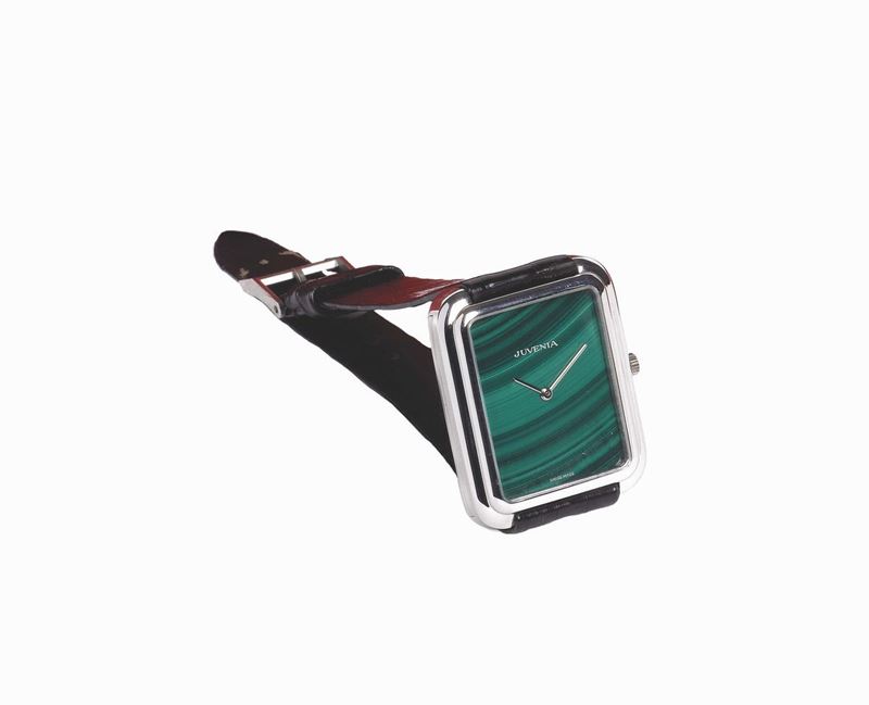 JUVENIA, cassa No. 916533, orologio da polso, in oro bianco 18K con fibbia Juvenia in acciaio. Accompagnato da scatola originale e Garanzia. Realizzato nel 1970 circa  - Asta Orologi da Polso e da Tasca - Cambi Casa d'Aste