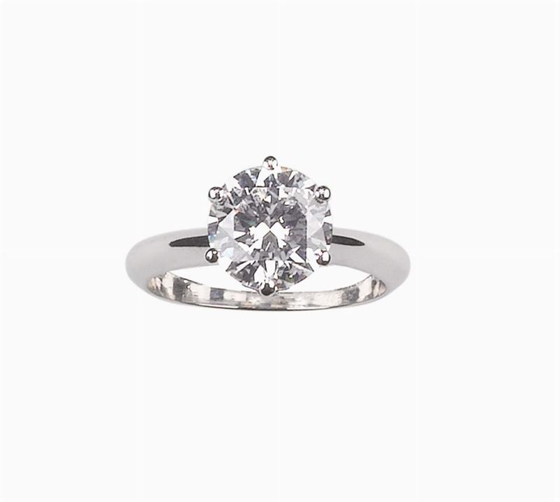 Anello con diamante taglio brillante di ct 2,26  - Asta Fine Jewels - I - Cambi Casa d'Aste