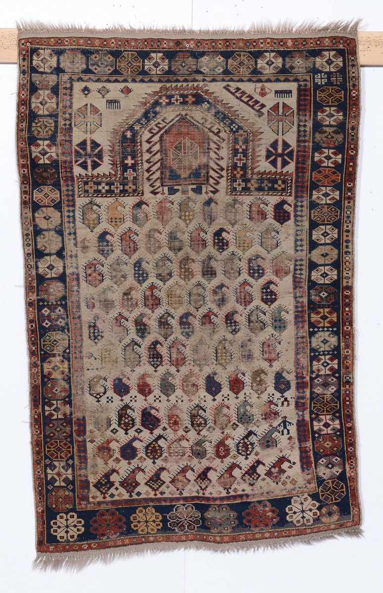 Tappeto caucasico Shirvan fine XIX secolo a preghiera  - Asta Asta a Tempo Antiquariato - II - Cambi Casa d'Aste