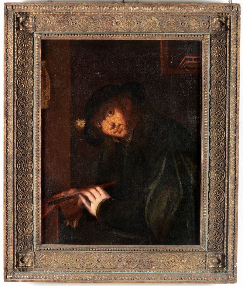 Scuola Lombarda del XVII secolo Interno con figura  - Auction Old Masters Paintings - Cambi Casa d'Aste