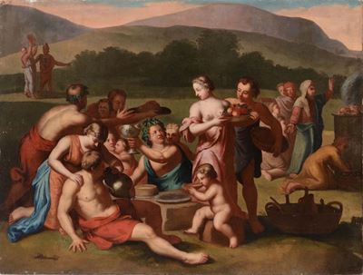 Pittore Olandese del XVIII Secolobaccanale
