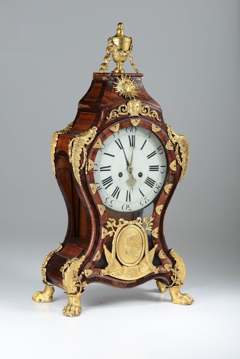Orologio da Appoggio in Legno e Bronzo Dorato, Roma, 1760 Circa