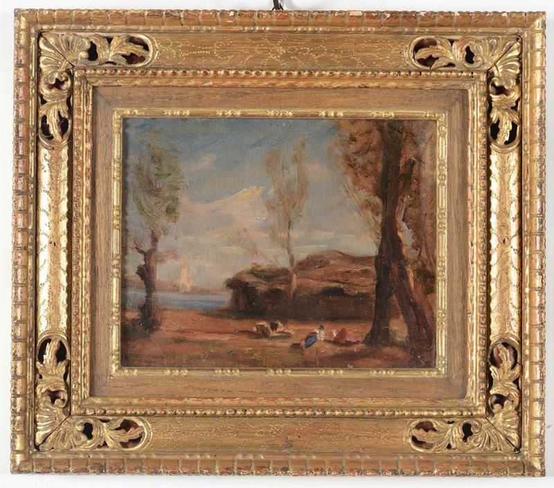 Antonio Fontanesi (1818-1882), cerchia di Paesaggio  - Asta Dipinti del XIX e XX secolo - Cambi Casa d'Aste