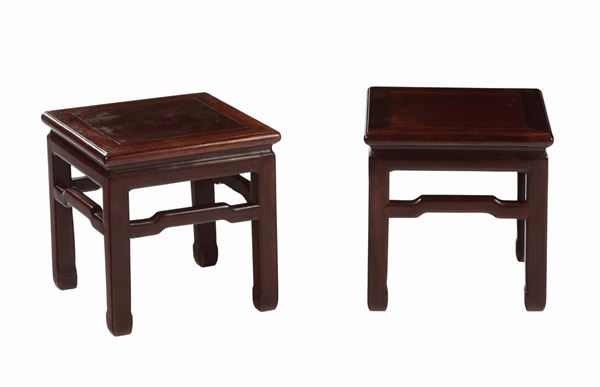 A pair of homu stools, China, Qing Dynasty, 19th century