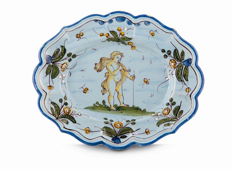 Vassoio Pavia, prima metà del XVIII secolo  - Asta Maioliche e Porcellane da Collezione - Cambi Casa d'Aste