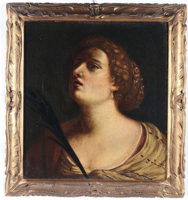 Pittore Bolognese del XVII Secolo Santa martire  - Auction Old Masters Paintings - Cambi Casa d'Aste