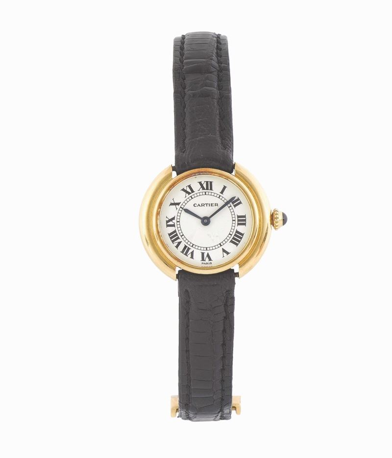 CARTIER, RONDE,  case No. 670801339, 18K yellow gold lady's wristwatch with a gold Cartier deployant clasp. Made circa 1980  - Auction Watches and Pocket Watches - Cambi Casa d'Aste