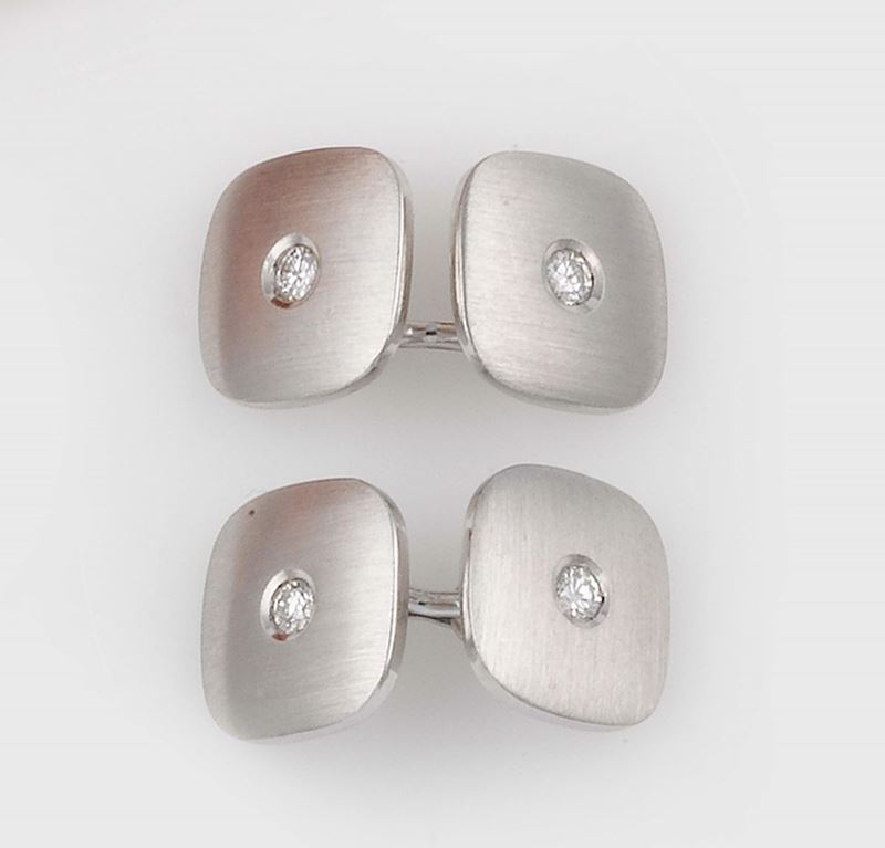 Bottoni da polso con diamanti  - Asta Jewels - II - Cambi Casa d'Aste