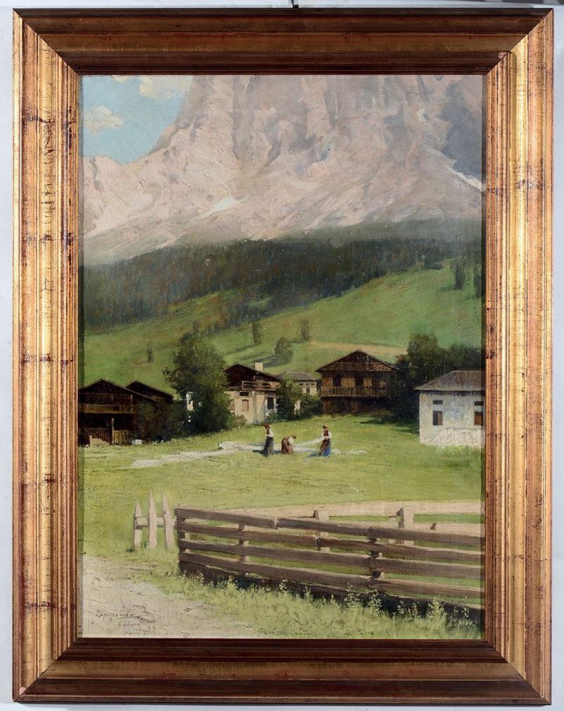 Giovanni Zangrando (1869-1941) Veduta di Cadore, 1899  - Auction 19th and 20th Century Paintings - Cambi Casa d'Aste