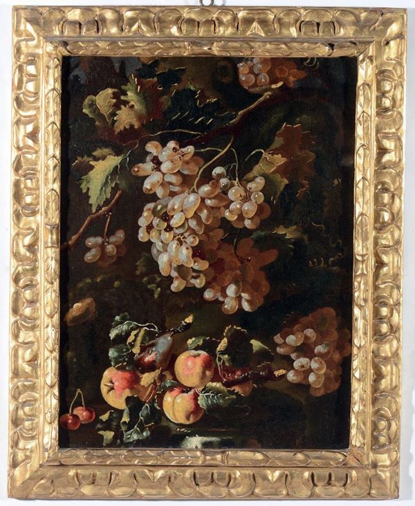Giovanni Paolo Castelli detto Lo Spadino (Roma 1659 - 1730) Natura morta di frutta