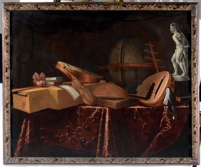 Bartolomeo Bettera (bergamo 1639 - Milano 1668), Attribuito Anatura Morta con Strumenti Musicali