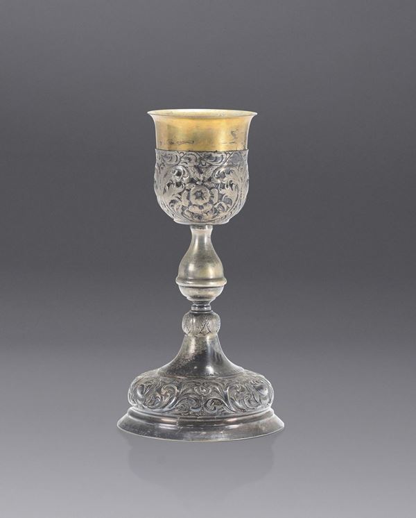 Calice in argento sbalzato, cesellato e dorato, Europa orientale del XIX-XX Secolo
