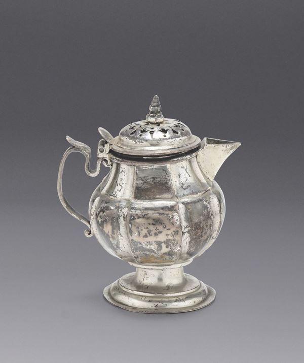 A little silver jug with cover, Venice (?), 18th century.