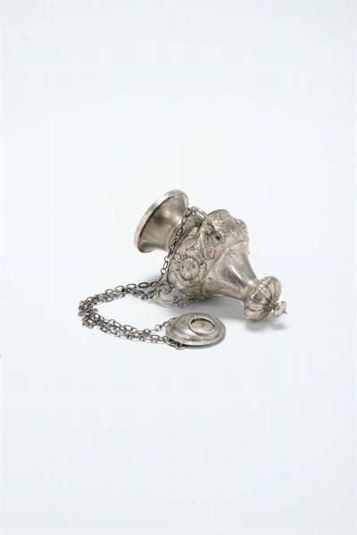 Lampada Votiva in Argento, XIX-XX Secolo