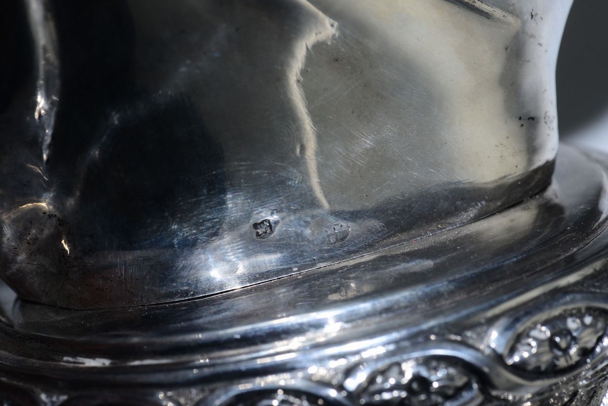 Scultura Raffigurante San Giovanni Battista in Argento Fuso, Sbalzato e Cesellato, Napoli XIX Sec...