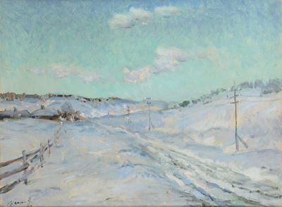 Ivan Karpoff (1898 - 1970)paesaggio Innevato