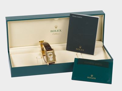 Rolex, Cellini, Prince, Case No. D781819, Ref. 5440/8, Orologio da Polso, Rettangolare, in Oro Gi...