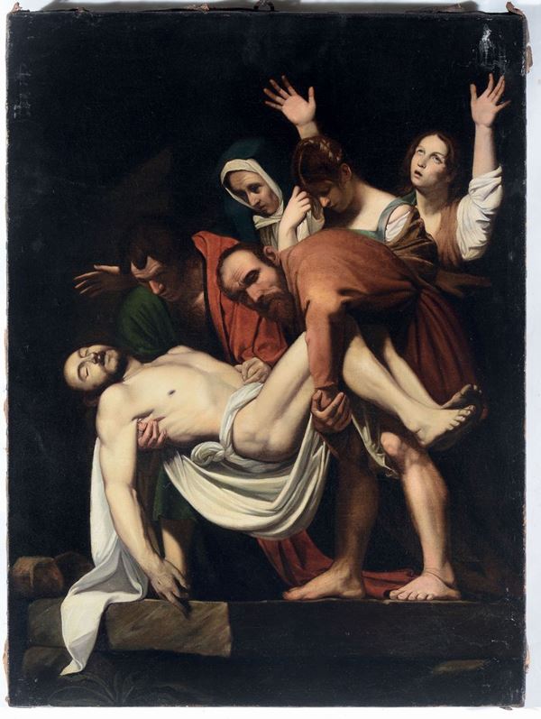 Michelangelo Merisi detto Caravaggio (Milano 1571 - Porto Ercole 1610), copia da Deposizione