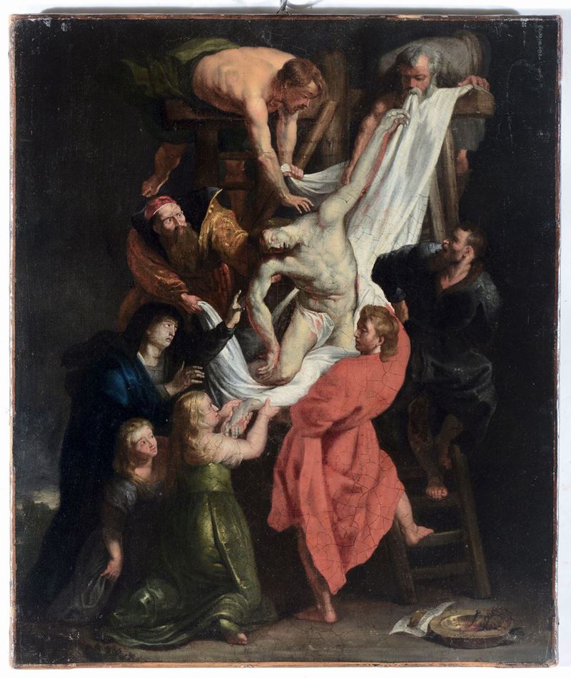 Pietro Paolo Rubens (Siegen 1577 - Anversa 1640), copia da Deposizione  - Asta Dipinti Antichi - Cambi Casa d'Aste