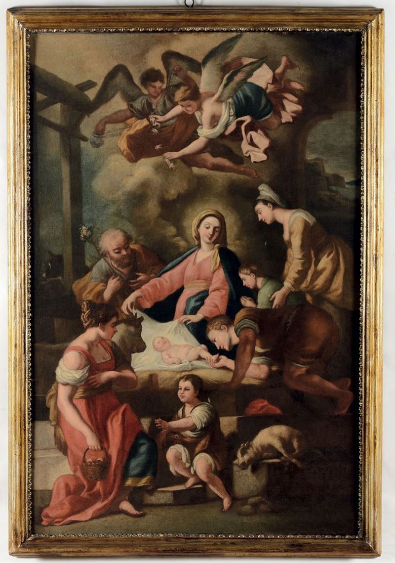 Francesco Solimena (Napoli 1657-1747), ambito di Natività  - Asta Dipinti Antichi - Cambi Casa d'Aste