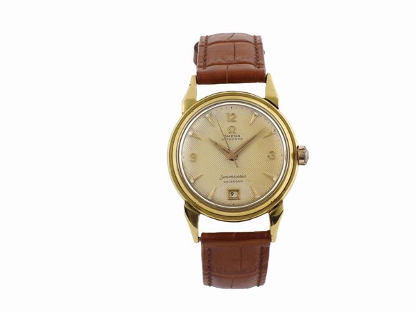 OMEGA, Seamaster  Calendar, case No. 11082117,  Ref. 2627SC, center seconds, self-winding, water-resistant, 18K yellow  gold wristwatch with date. Made circa 1950