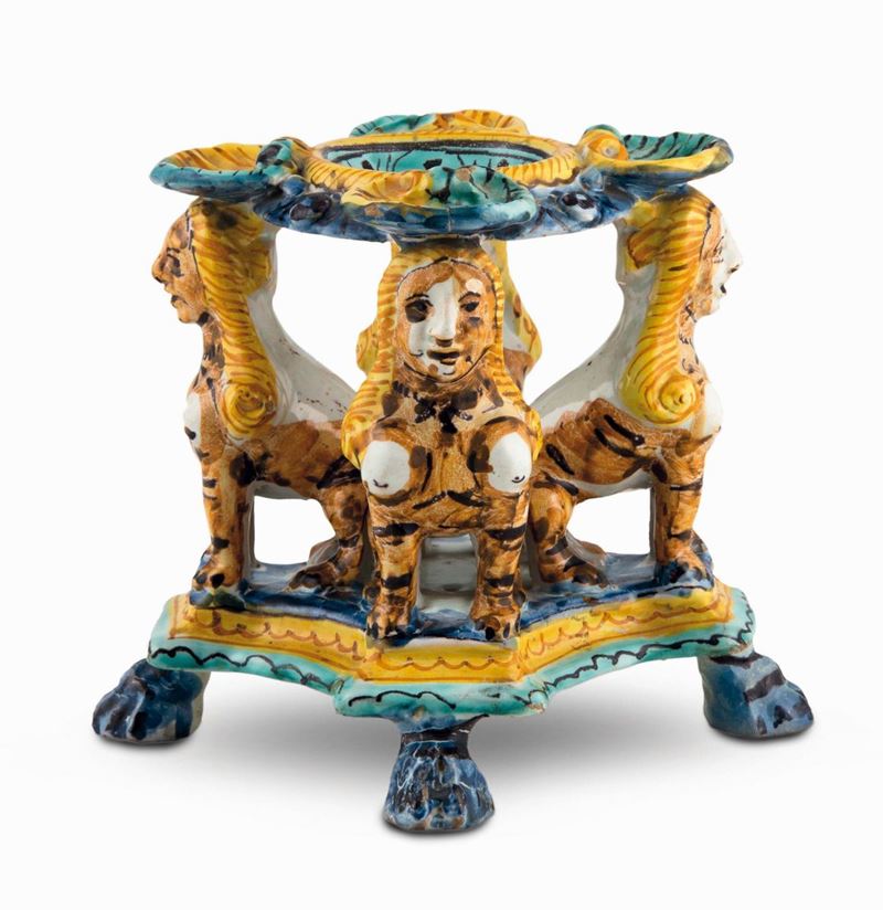 Saliera Deruta, bottega della prima metà del XVII secolo  - Auction Collectors' Majolica - Cambi Casa d'Aste