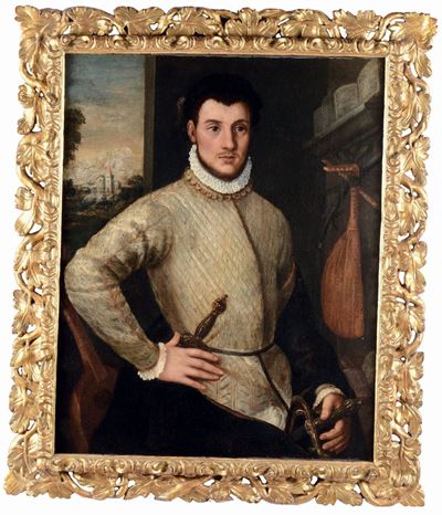 Giovan Battista Moroni (albino 1525 - Bergamo 1578), Seguace Diritratto Maschile
