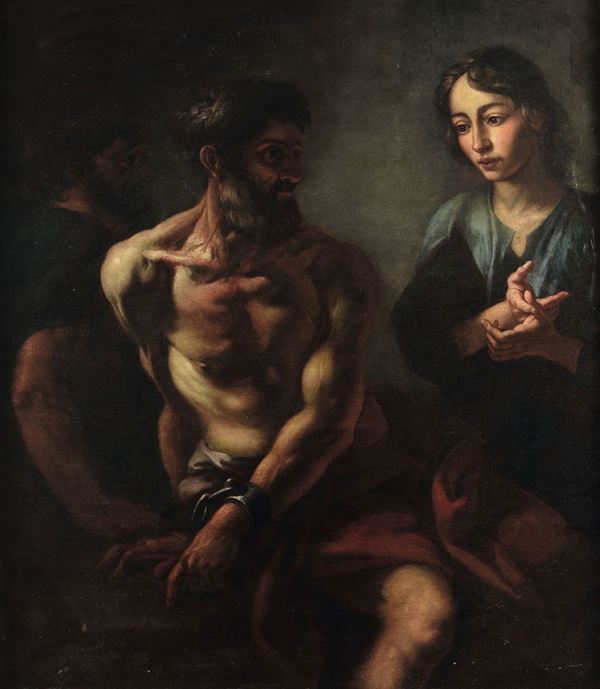 Giacinto Brandi (Poli 1621 - Roma 1691), ambito di Giuseppe svela i sogni