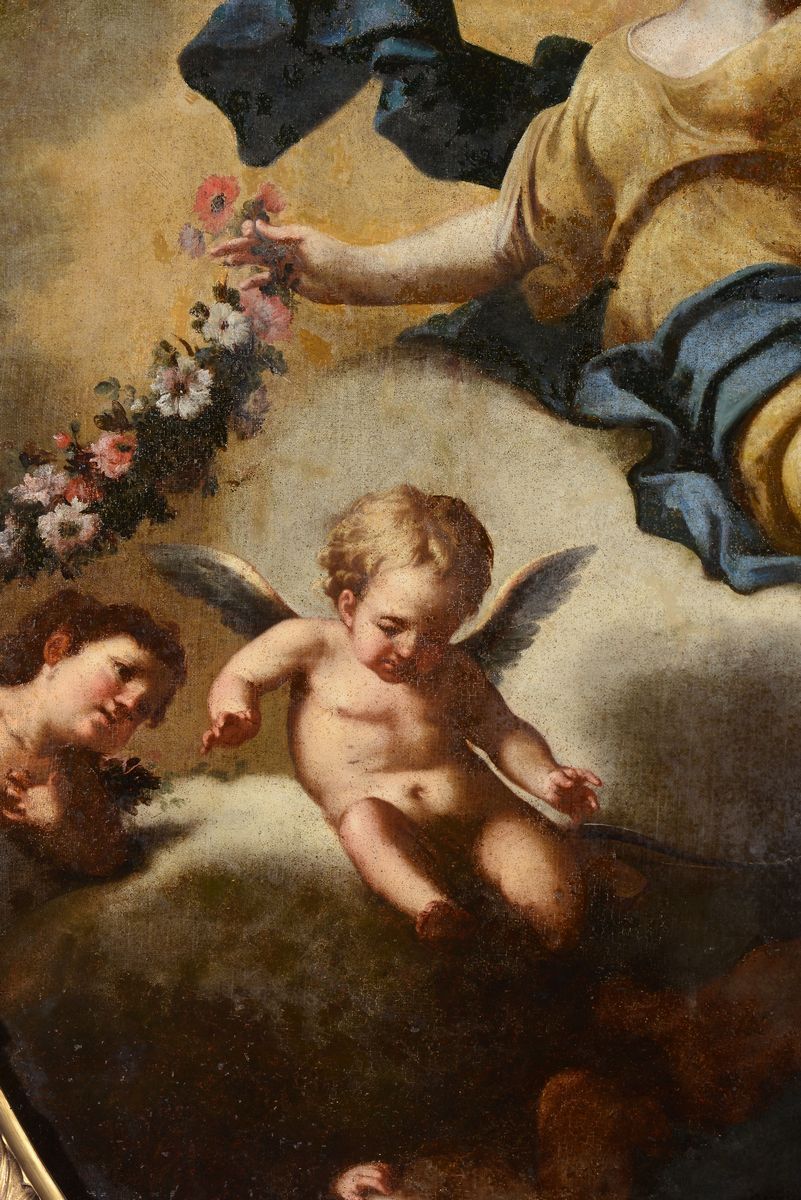 Pittore Emiliano del XVII Secoloflora in Trionfo e Putti