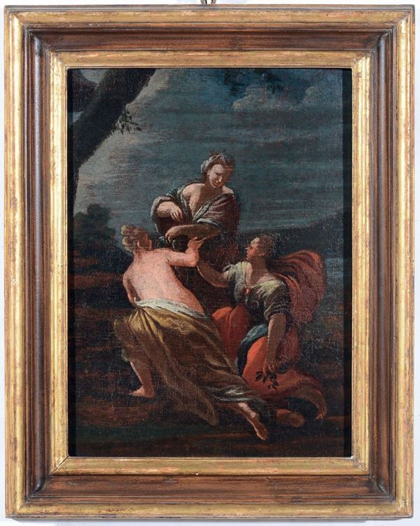 Pittore Emiliano del XVIII secolo Episodi mitologici con Satiri e ninfe