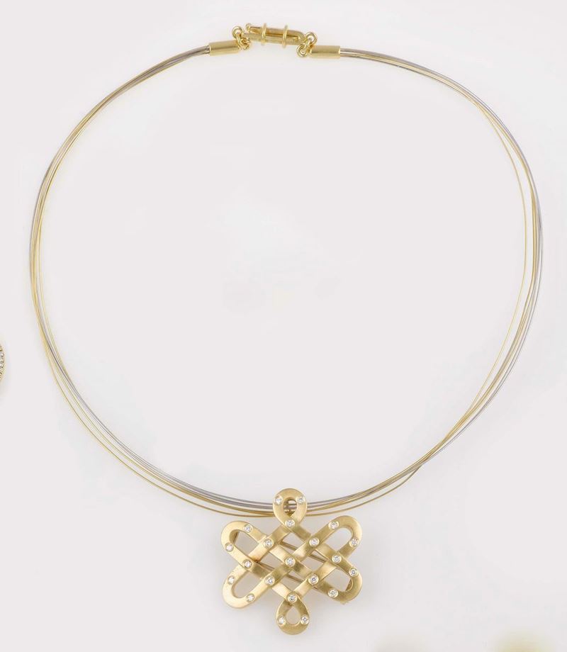 A gold and diamond necklace. Enrico Cirio Nodo di Leonardo  - Auction Jewels Timed Auction - Cambi Casa d'Aste