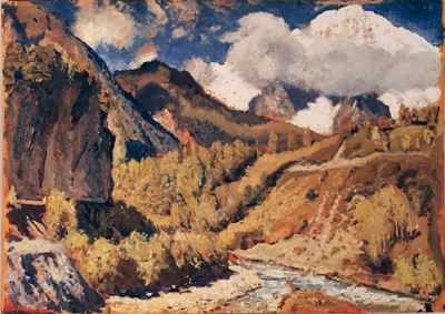 Cesare Maggi (1881-1961)paesaggio, al Retro Fabbrica