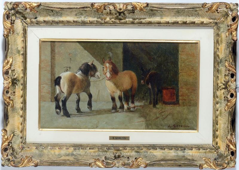 Alfredo Soressi (1897-1982) I cavalli, 1968  - Asta Dipinti del XIX e XX secolo - Cambi Casa d'Aste