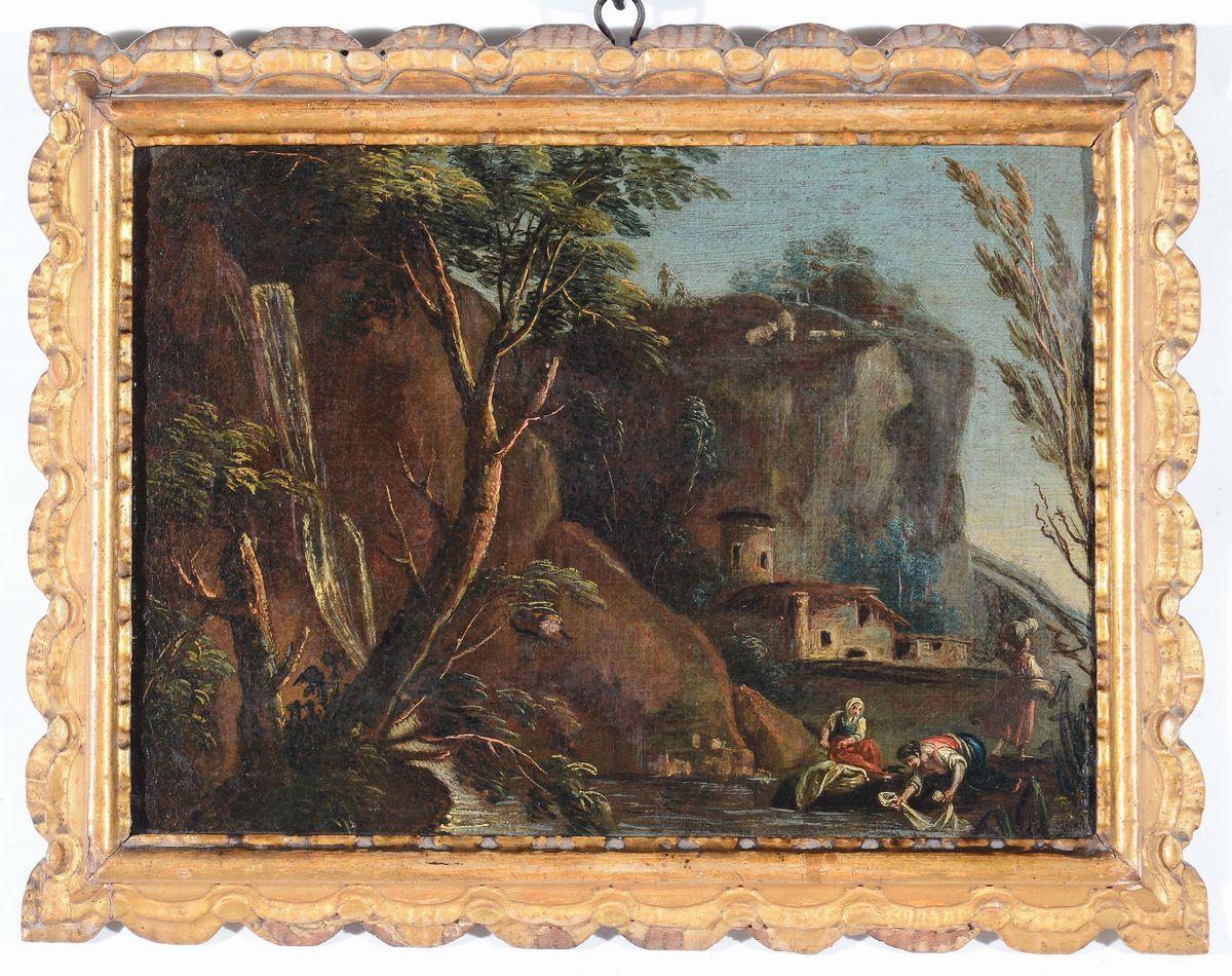 Scuola del XVIII Secolopaesaggi con Figure e Animali