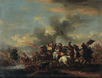 Jan Van Huchtenburg (haarlem 1647 - Amsterdam 1733)battaglia