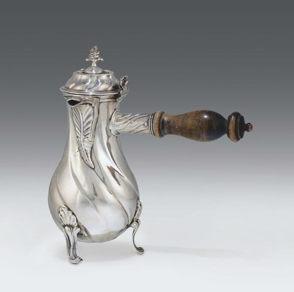 A silver chocolate pot, marks, Turin, third quarter of the 18th century