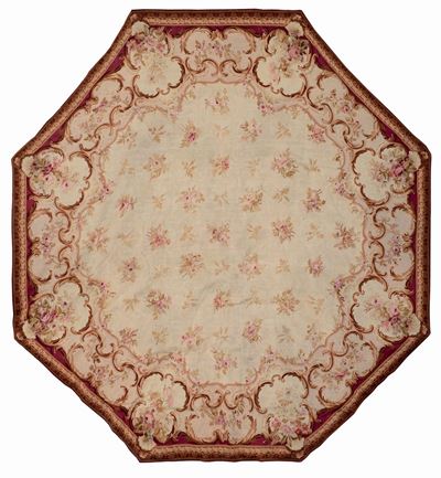 Importante Aubusson di Forma Ottagonale, XIX Secolo