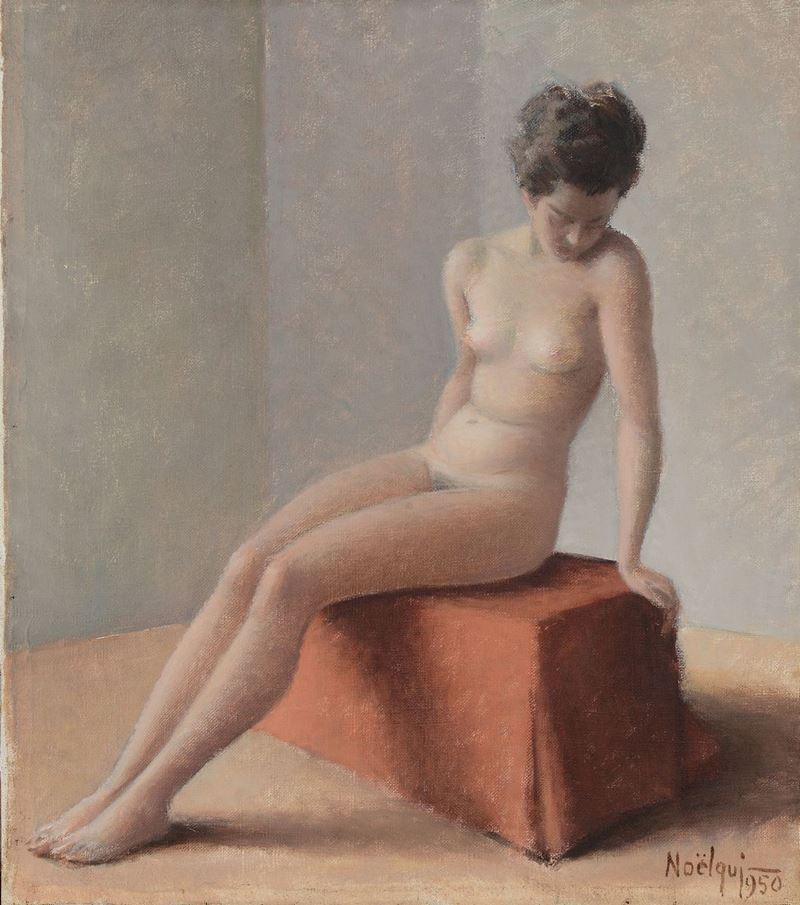 Noel Quintavalle detto Noelqui (1893-1977) Nudo, 1950  - Asta Dipinti del XIX e XX secolo - Cambi Casa d'Aste