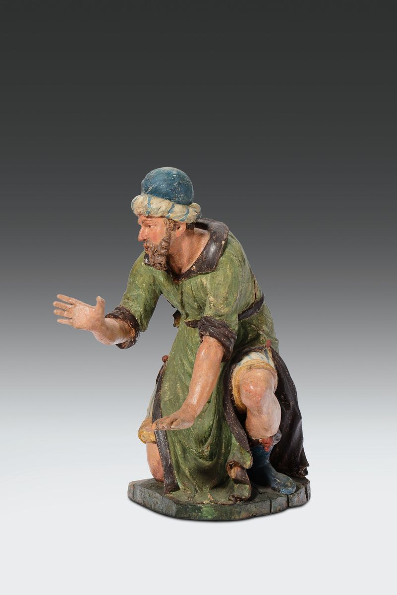 Importante Gruppo Ligneo per Sacro Monte Raffigurante la Deposizione. Scultore Lombardo Attivo tr...