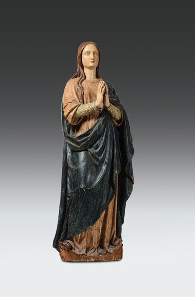 Scultura Lignea Policroma Raffigurante “annunciata”. Artista Operante in Campania nella Prima Met...