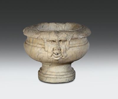 Grande Vaso Ovale in Marmo Scolpito, Arte Rinascimentale Veneta o Toscana, Fine del XVI Secolo