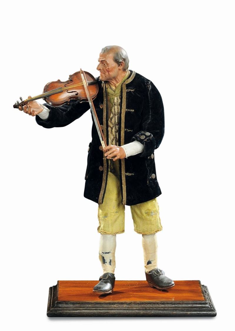 Nicola Sangiovanni, attr. a, Napoli inizi XIX secolo Suonatore di violino  - Auction Important Furniture and Works of Art - Cambi Casa d'Aste