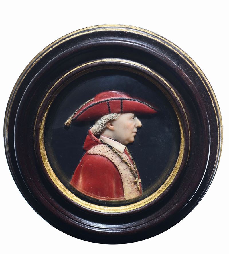 A polychrome wax profile with Pius VI, Rome, circa 1775  - Auction Sculpture and Works of Art - Cambi Casa d'Aste