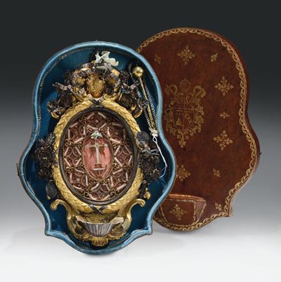 Acquasantiera in Argento e Metallo Dorato, Roma, Ultimo Quarto del XVIII Secolo (apparentemente P...