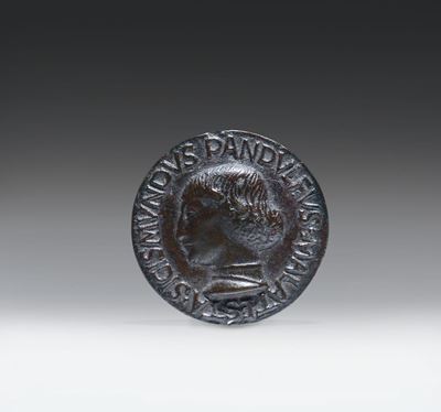 Medaglia in Bronzo Fuso e Cesellato Raffigurante Sigismondo Malatesta. Padova o Verona XV Secolo ...