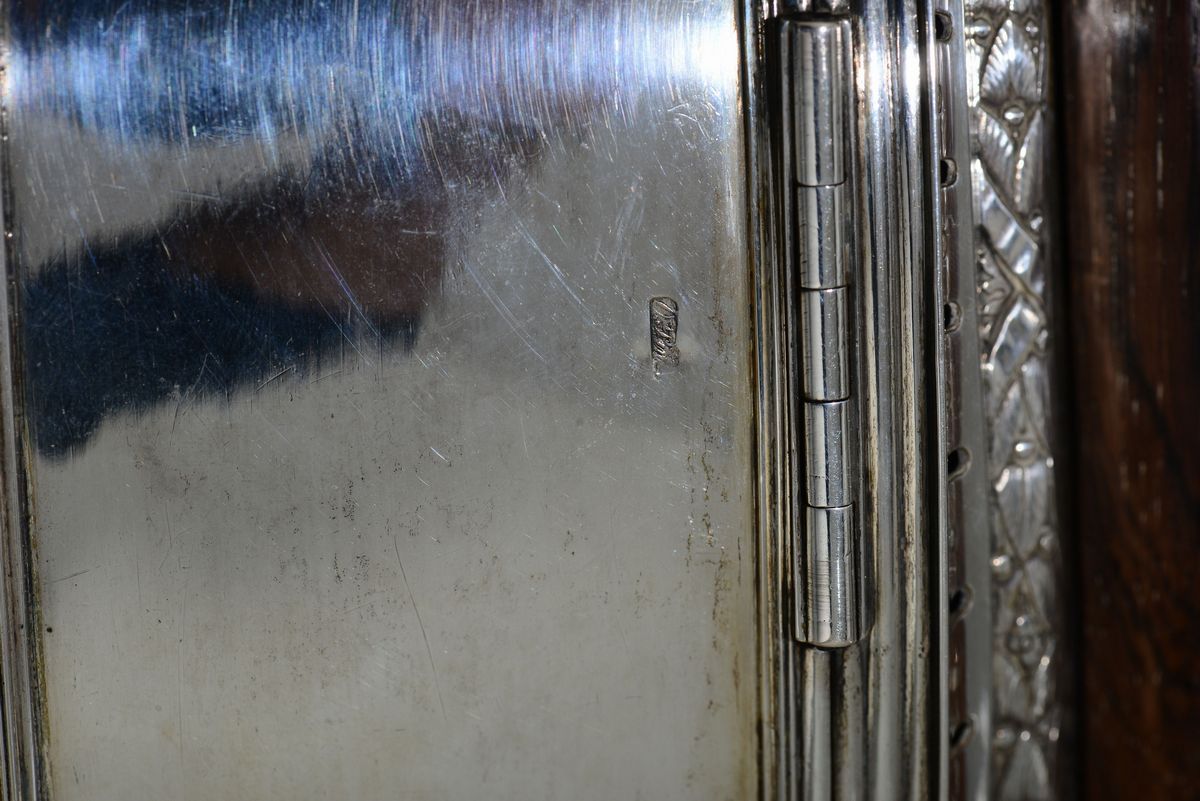 Scaldino in Argento Fuso, Sbalzato, Traforato e Cesellato, Granducato di Toscana XIX Secolo, Boll...