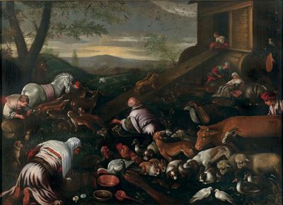 Jacopo da Ponte Bassano (bassano del Grappa 1510/18-1592), Bottega Disalita degli Animali Sull’ar...